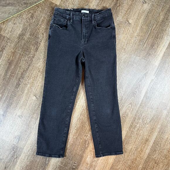 Good American Good Legs Straight Jeans Black Jeans - Picture 1 of 4